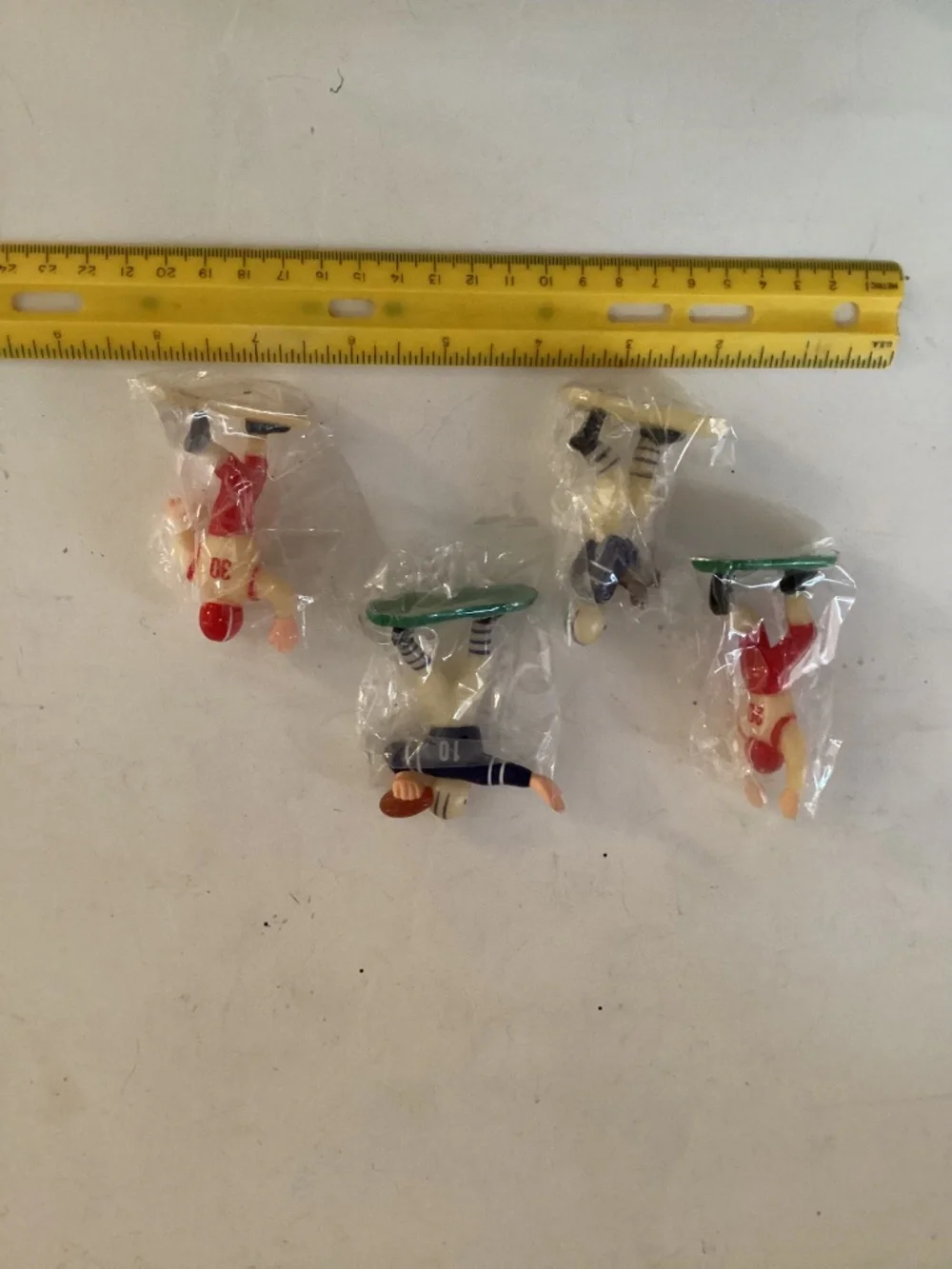 Vintage highly detailed cake topper football figures, set of 4